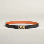 My H belt buckle & Reversible leather strap 24 mm